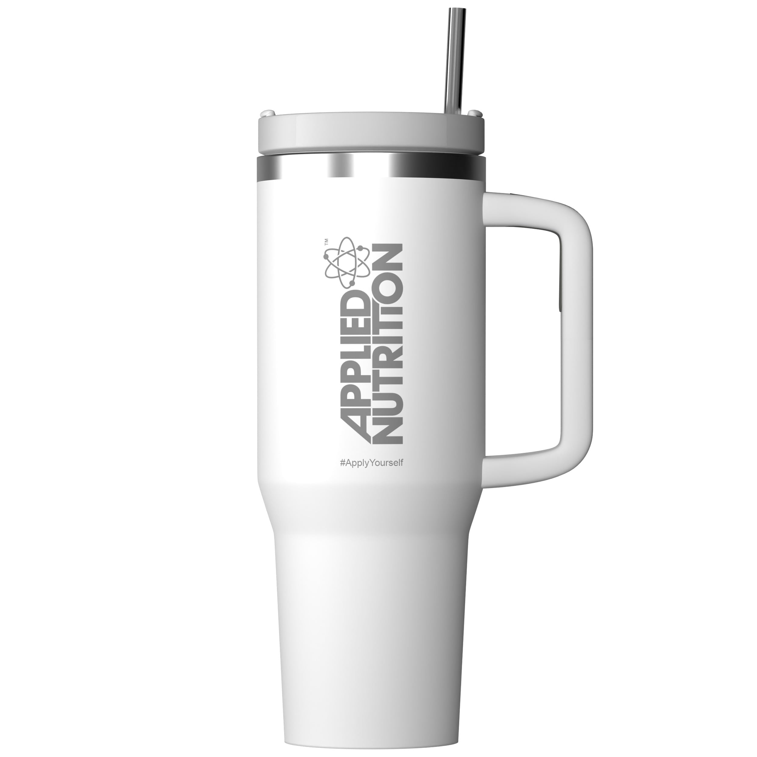Applied Nutrition - Cooler Tumbler Cup - High-Efficiency Insulation - Best Beverage Retention - Ultimate Convenience - Durable Design - (1.2 Liters - White)