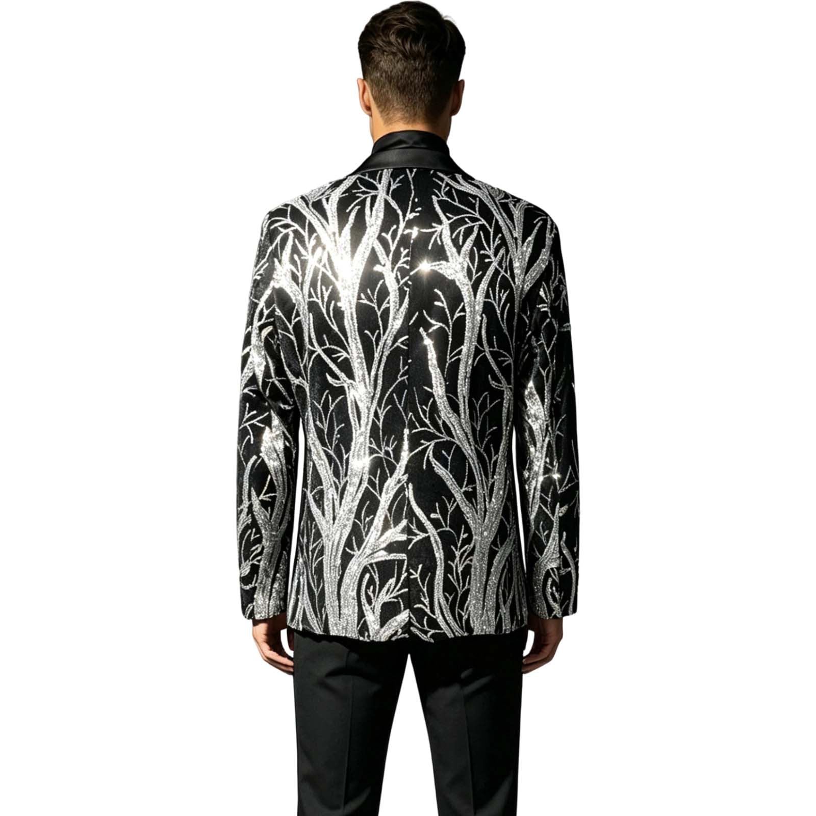 Giacca da Uomo con Paillette Motivo Floreale Per Feste Balli Di Fine Anno | Gilet Da Lavoro Invernale Gilet Antivento Ciclismo Felpe Con Zip Senza Cappuccio Giacca Corsa Running Cardigan Lana Uomo