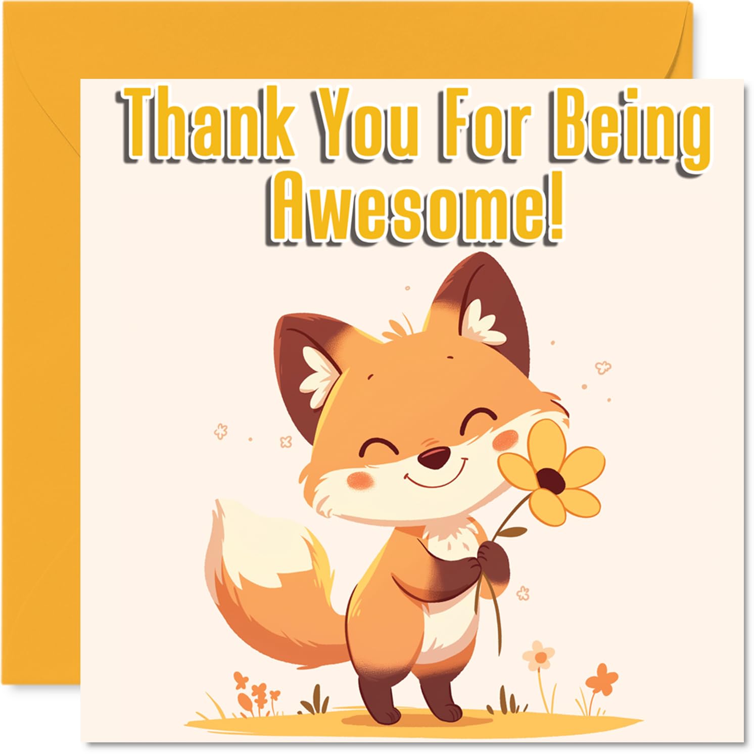 Cute Fox Thank You Card for Girls Boys - Awesome Animals - Thankyou Cards for Niece Son Nephew Daughter, 145mm Thank You So Much Appreciation Greeting Cards