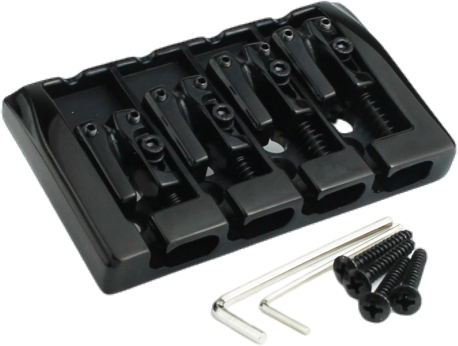 Amazon.com: Metallor 4 String Bass Bridge Tailpiece Fixed Saddles for ...
