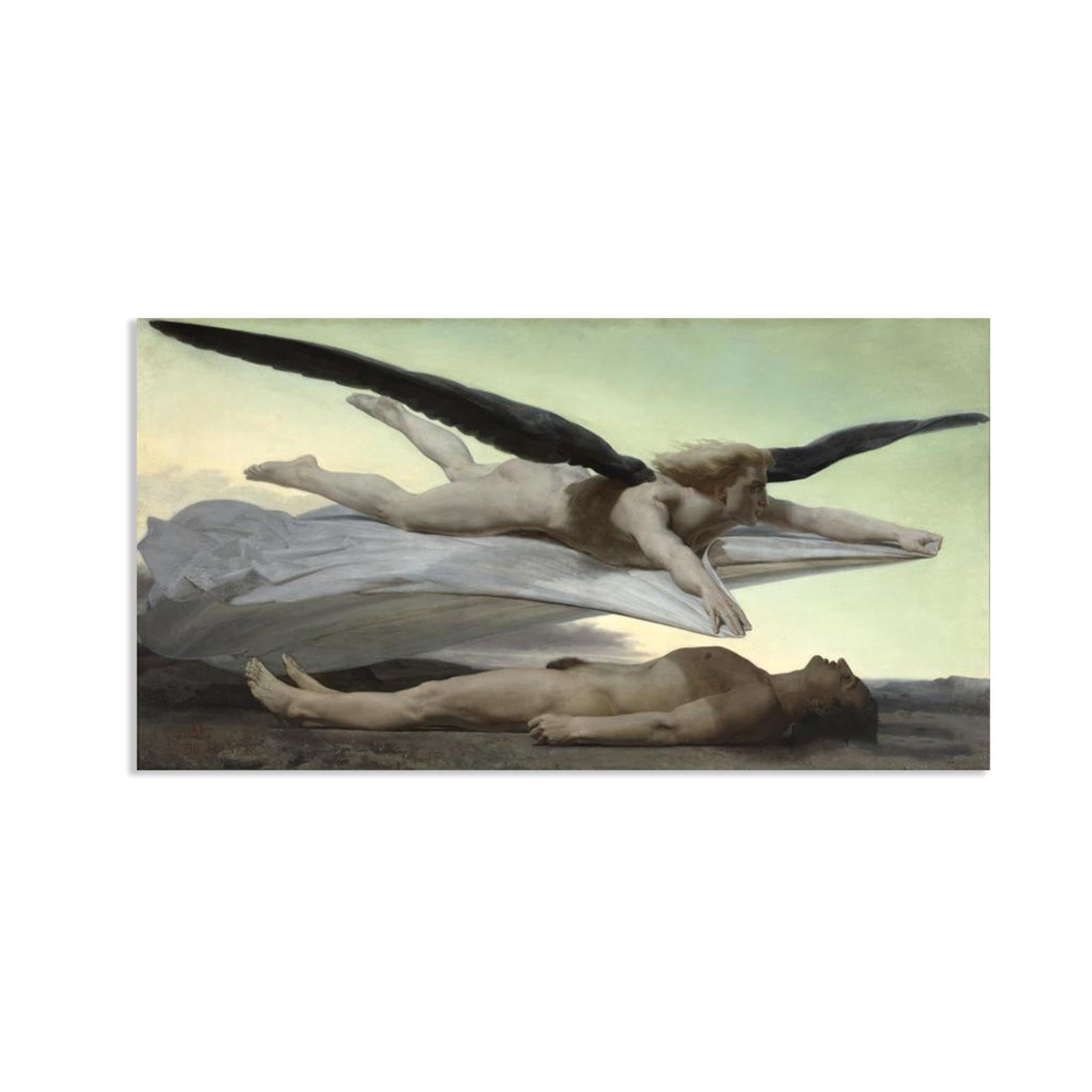 RXNHGJDS William-Adolphe Bouguereau Wall Art Equality Before Death Famous Paintings Prints Classic Portrait Canvas Art Wall Decor for Living Room Bedroom Bathroom Home Decor 160x80cm frameless