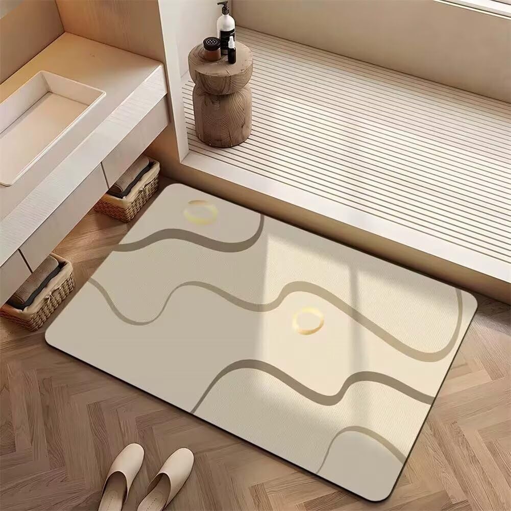 Tapis de bain antidérapant en diatomite grise 70x120cm pour douche et baignoire Road