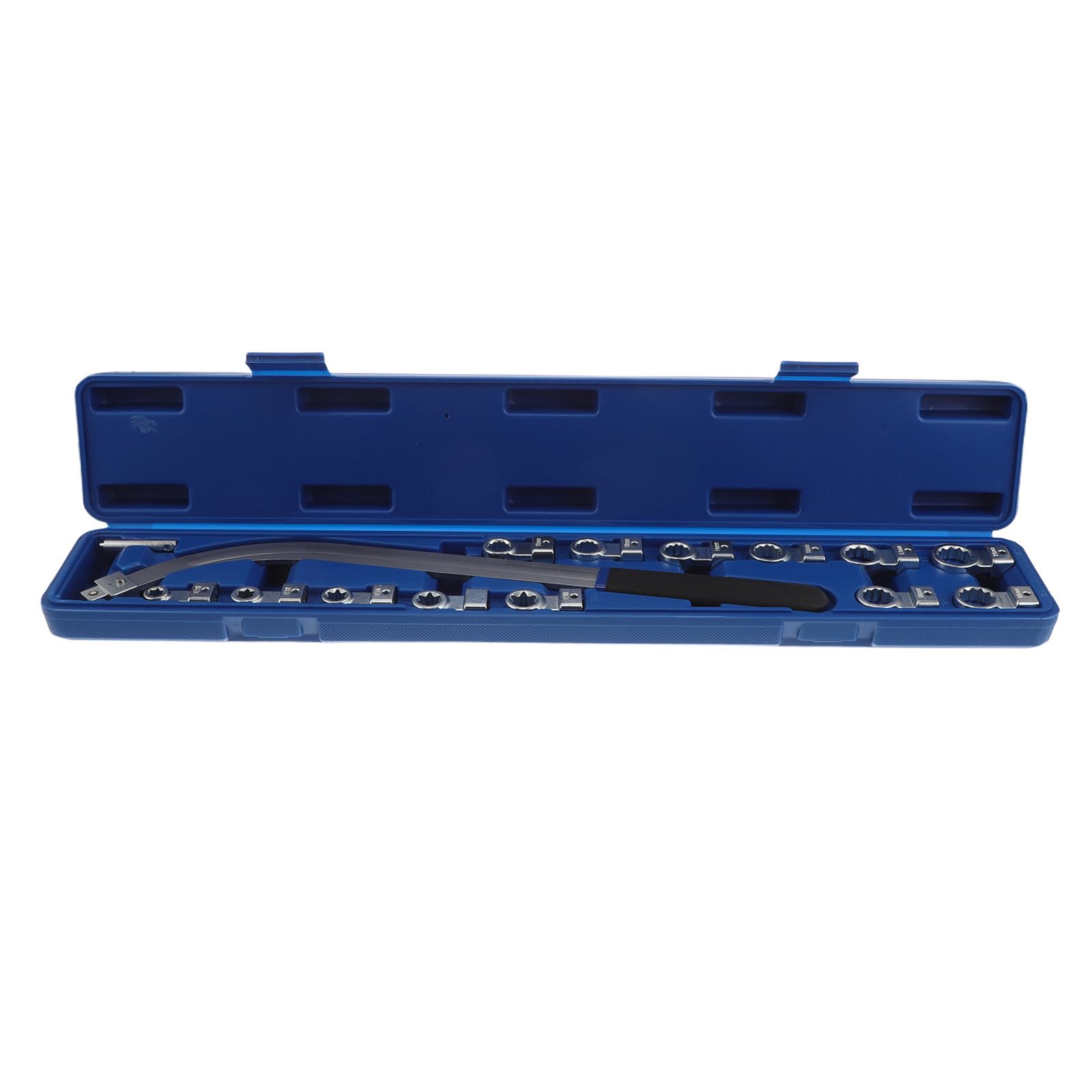 jojofuny Outil pour Poulie de Tendeur de Courroie 15pcs en Acier Argenté, Résistant à l'usure avec Clé de Réglage de Précision pour Réparation Moteur Automobile