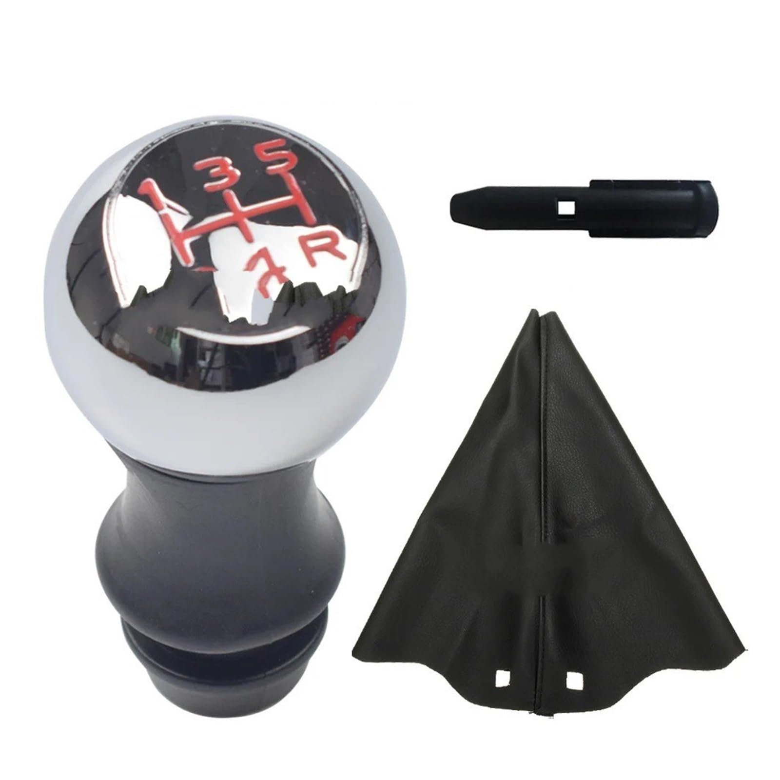 SAUANMNKTP Gearshift Knob for Citroen C2 for C3 for C4 5 6 Speed MT Gear Shift Knob Lever Shifter Stick(5 Speed-Red 5R-Set ﻿)