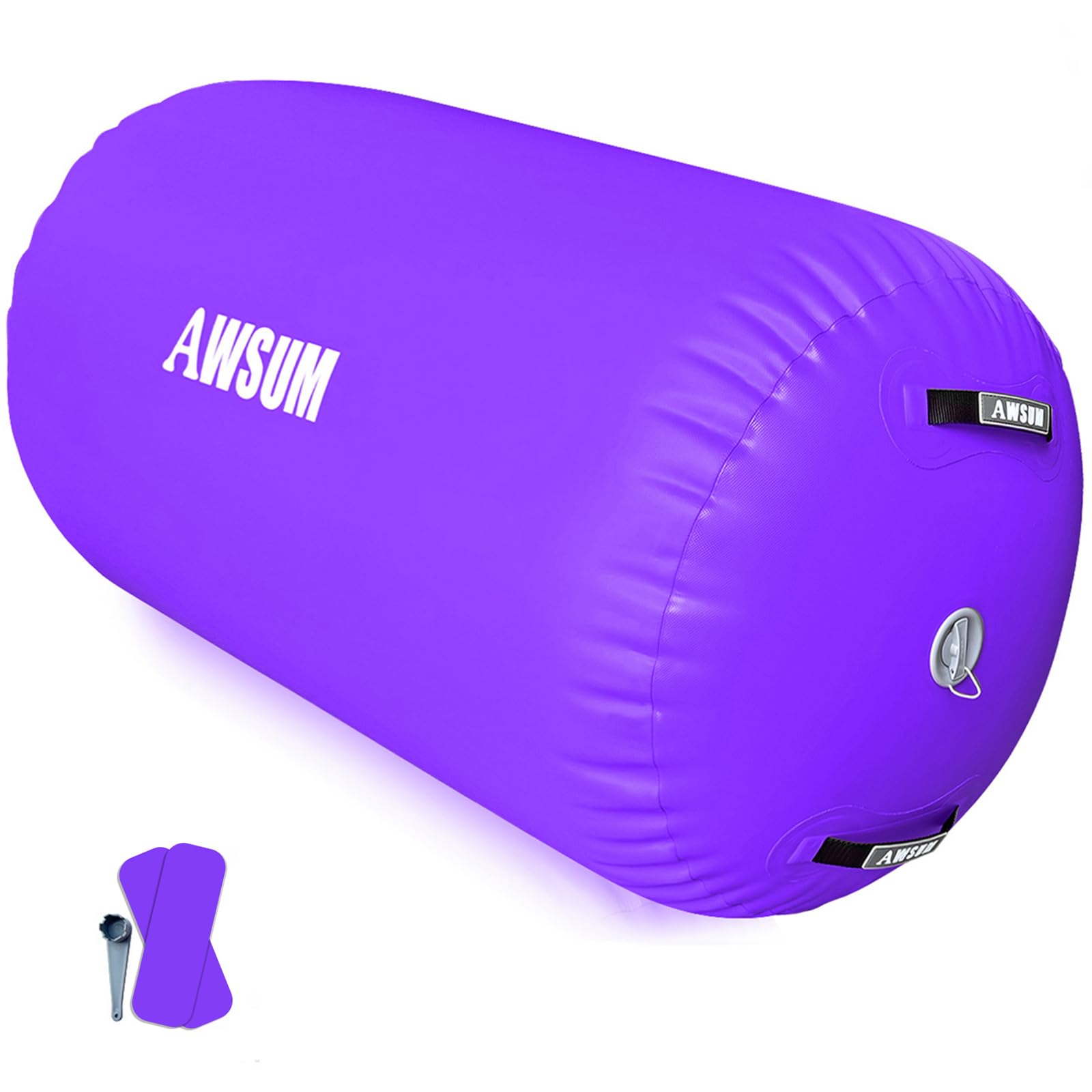 AWSUM 1 PCS Gymnastics Barrel Air Roller Inflatable Tumbling Mat Back Handspring Trainer for Octagon Mat Gym Gymnastics Equipment，No Electric Pump