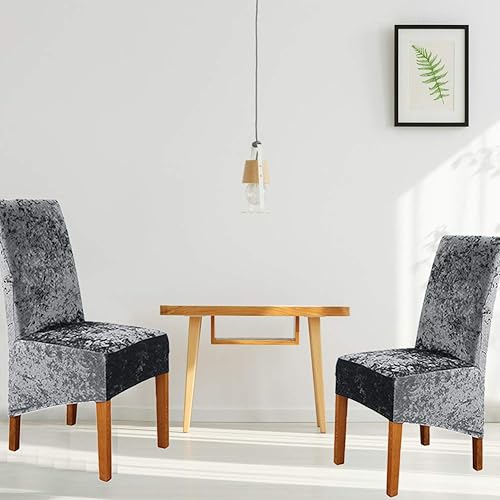 Miniatura 2 de JIAN YA NA Fundas elásticas para sillas de comedor, fundas de asiento de terciopelo aplastado supersuave, para comedor, hotel, boda, banquete,