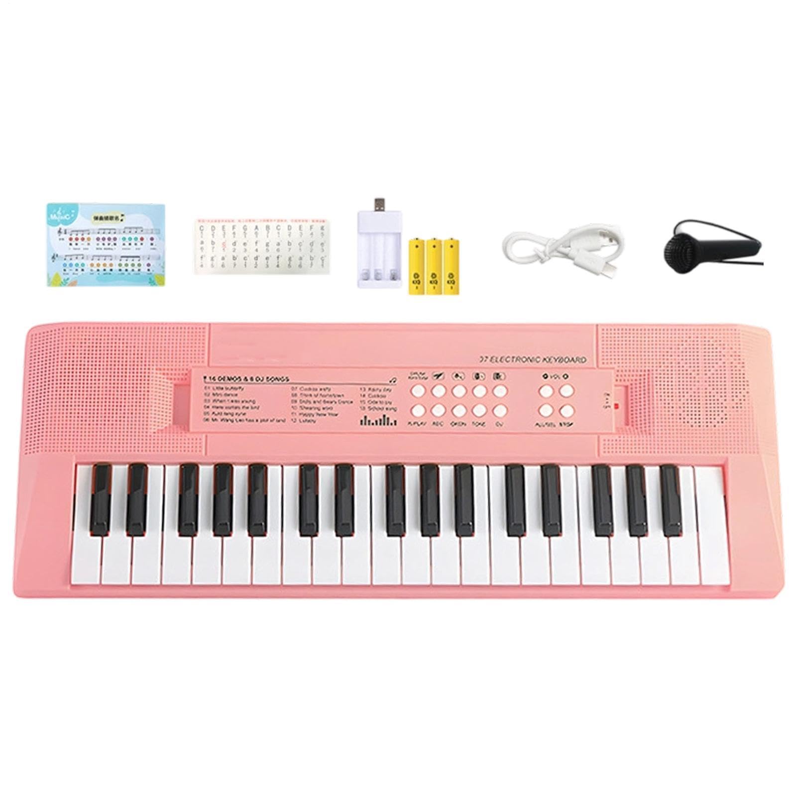 37 Key Kids Piano - Keyboard Rechargeable Music Toy With Microphone