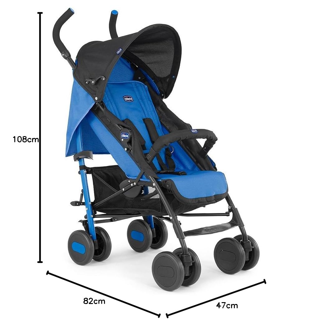 Chicco Echo - Silla de paseo, ligera y compacta, 7,6 kg, color azul