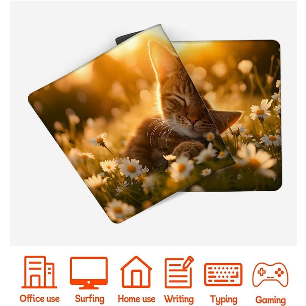 Podkładka pod mysz dla kota, podkładka pod mysz XXL 1200 x 600 x 3 mm, podkładka pod mysz wschód słońca antypoślizgowa wodoodporna podkładka pod mysz dla graczy, podkładka pod mysz z przeszytymi