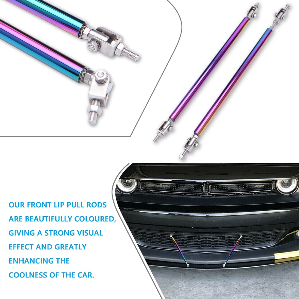 Red Aluminum Adjustable Front Bumper Splitter Rods – Support Bars For Honda Civic
