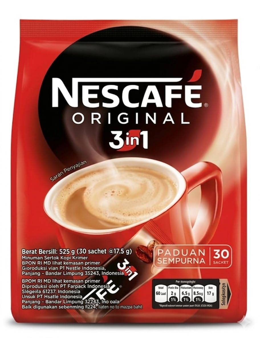 NESCAFÉ Original 3-in-1 Instant Coffee, Powder Form, by febora foods, 30 Sachets, 525g, Caffeinated, Original Flavour-picture-20