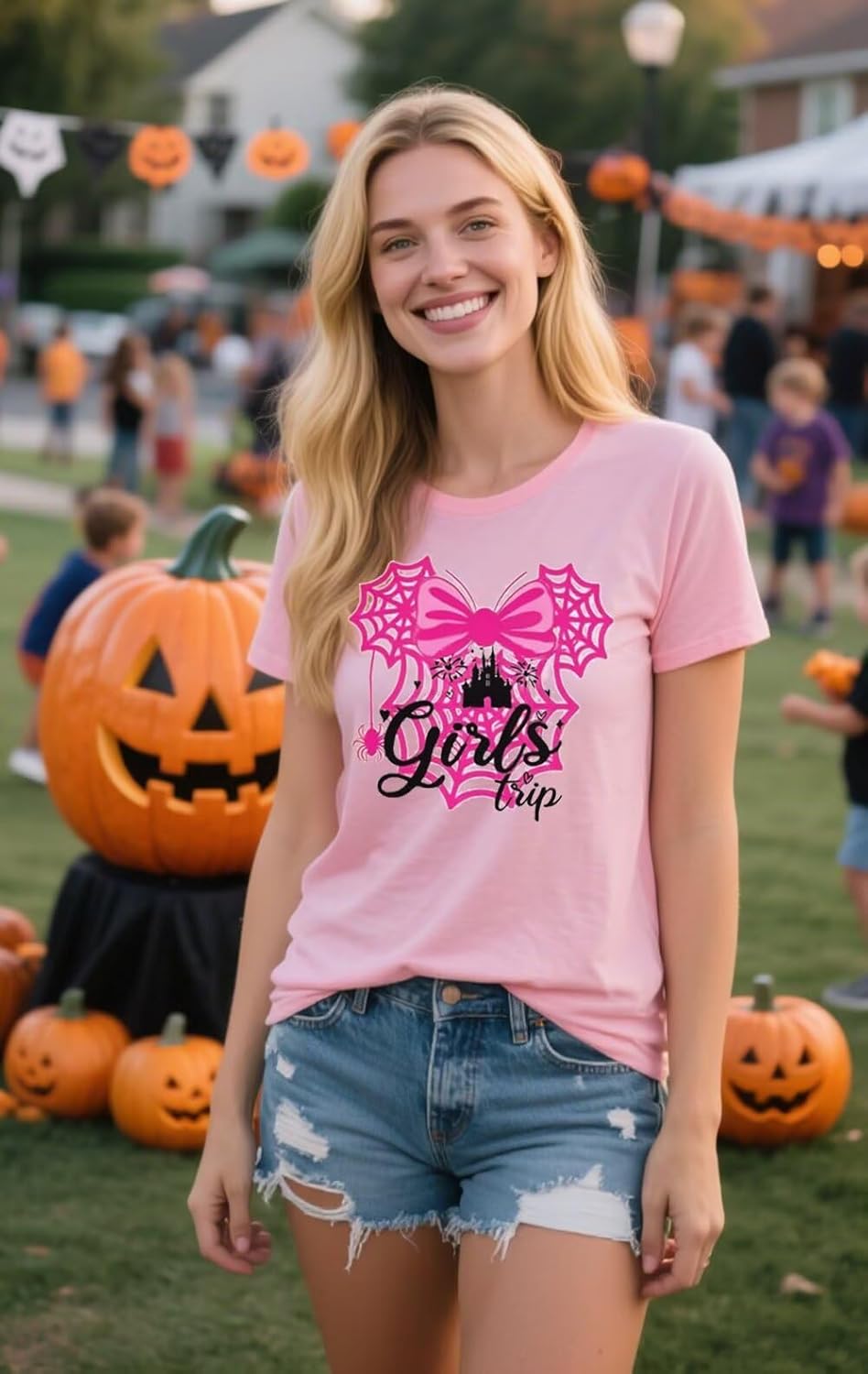 halloween ghost shirts: magic kingdom shirt women funny magic castle t shirt spooky season halloween short sleeve tees?x-large,pink
