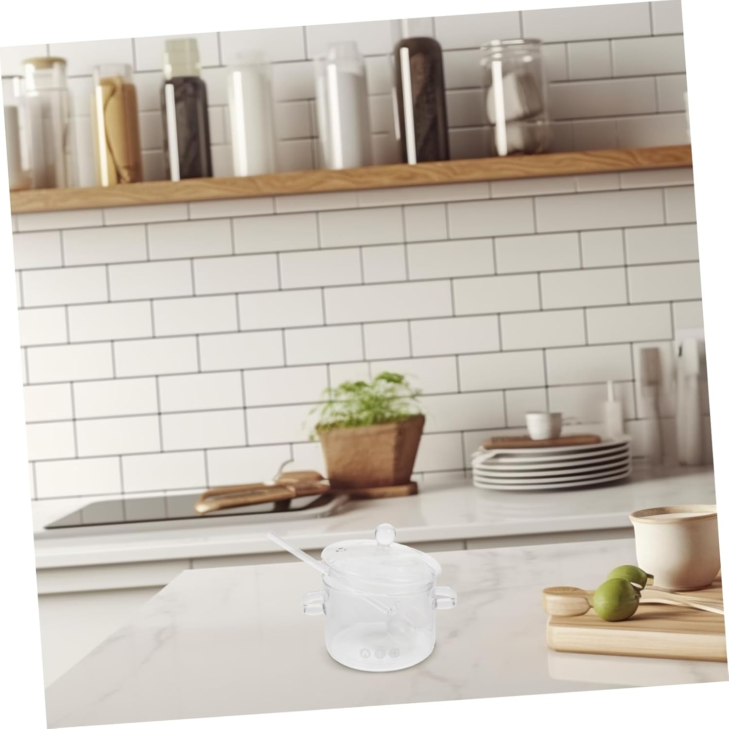 Mobestech Clear Glass Cooking Pot with Lid Stockpot for Electric Stoves Versatile Stewing and Boiling Pan for Soup and Noodles