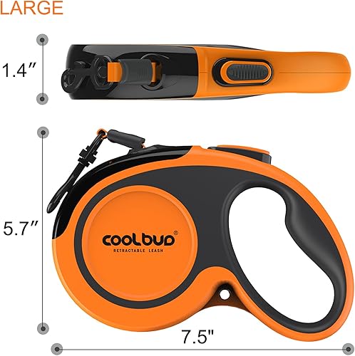 Miniatura 6 de Correa retráctil de 360 sin enredos, resistente con mango antideslizante cinta de nailon fuerte reflectante de 16 pies para perros o gatos grandes