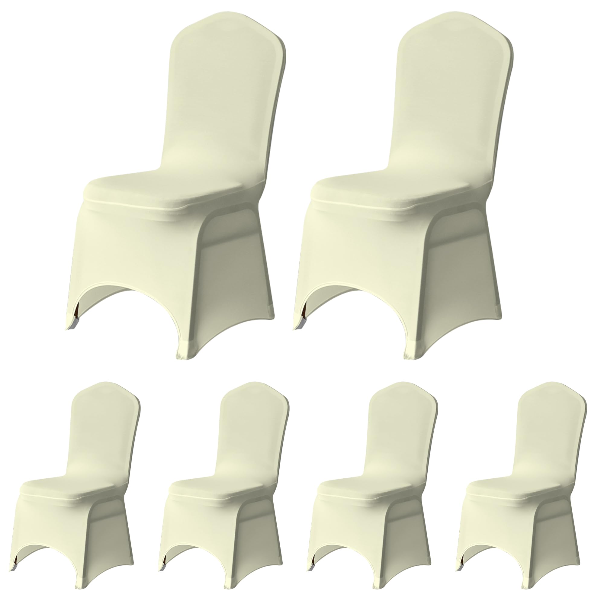 Trimming Shop Ivory Wedding Chair Covers Set of 8, Spandex Polyester Stretch Removable Washable Universal Slipcovers for Wedding Banquet, Dining Party & Events โ image 1