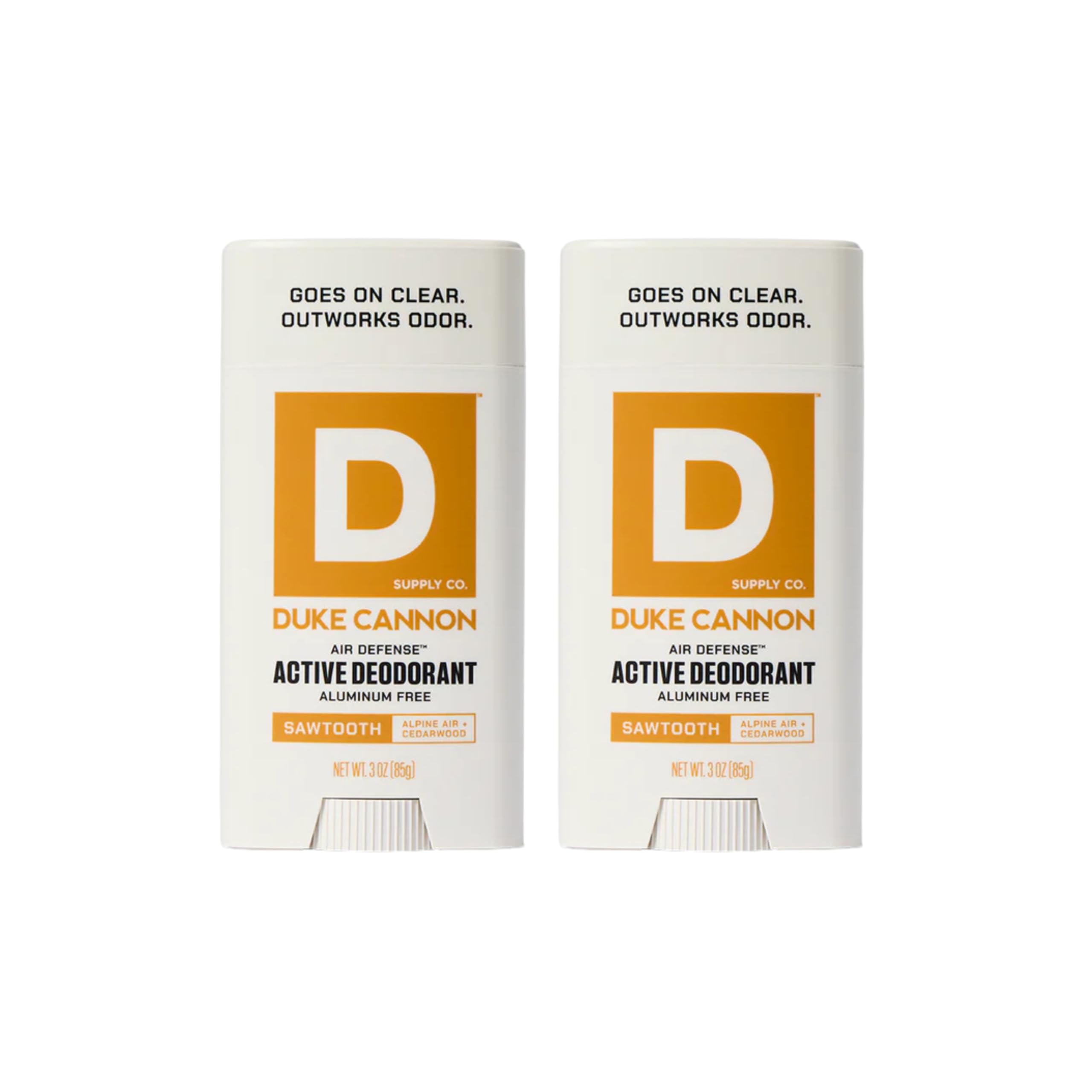 Duke Cannon Supply Co. Aluminum-Free Deodorant for Men 3 oz. Sawtooth, 2 Pack - Unique Masculine Scent, Odor Control & Soothe Skin