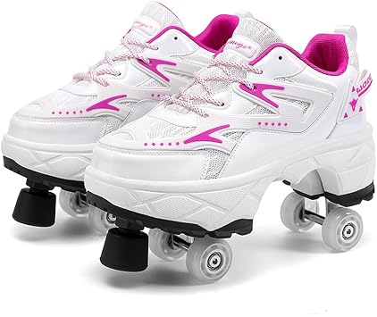 Roller Skate Shoes for Girls,Wheelies Boys Adult Parkour Quad Roller Shoesroller Skate Women Outdoor Sneaker