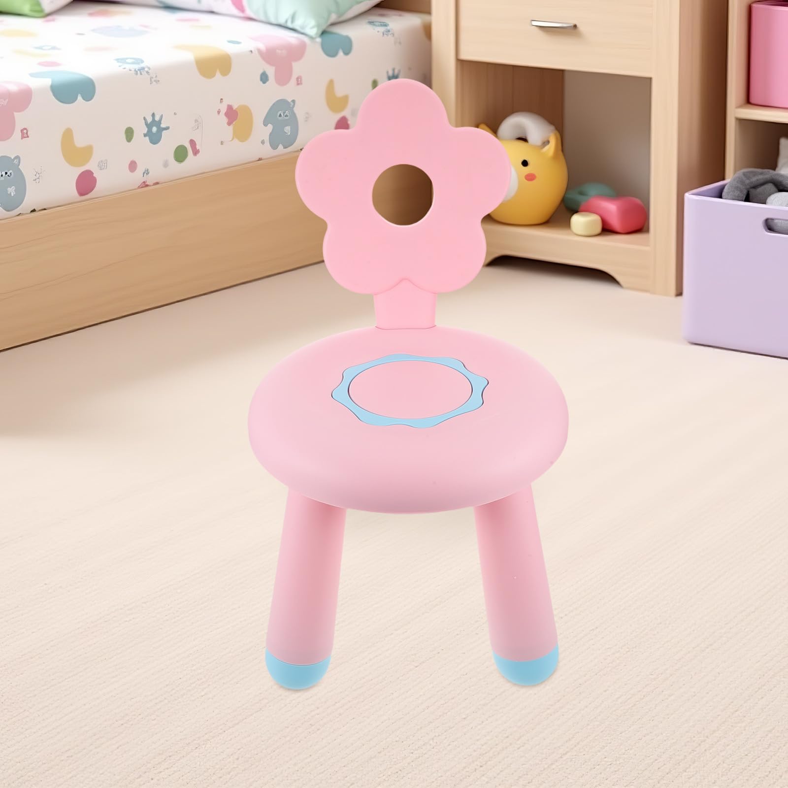 TOYANDONA Sgabello per Ragazzo Ragazza in Plastica Design Proporzionato e Seduta Stabile Adatto per Bagno Cucina o Cameretta Facile da Pulire e Portatile