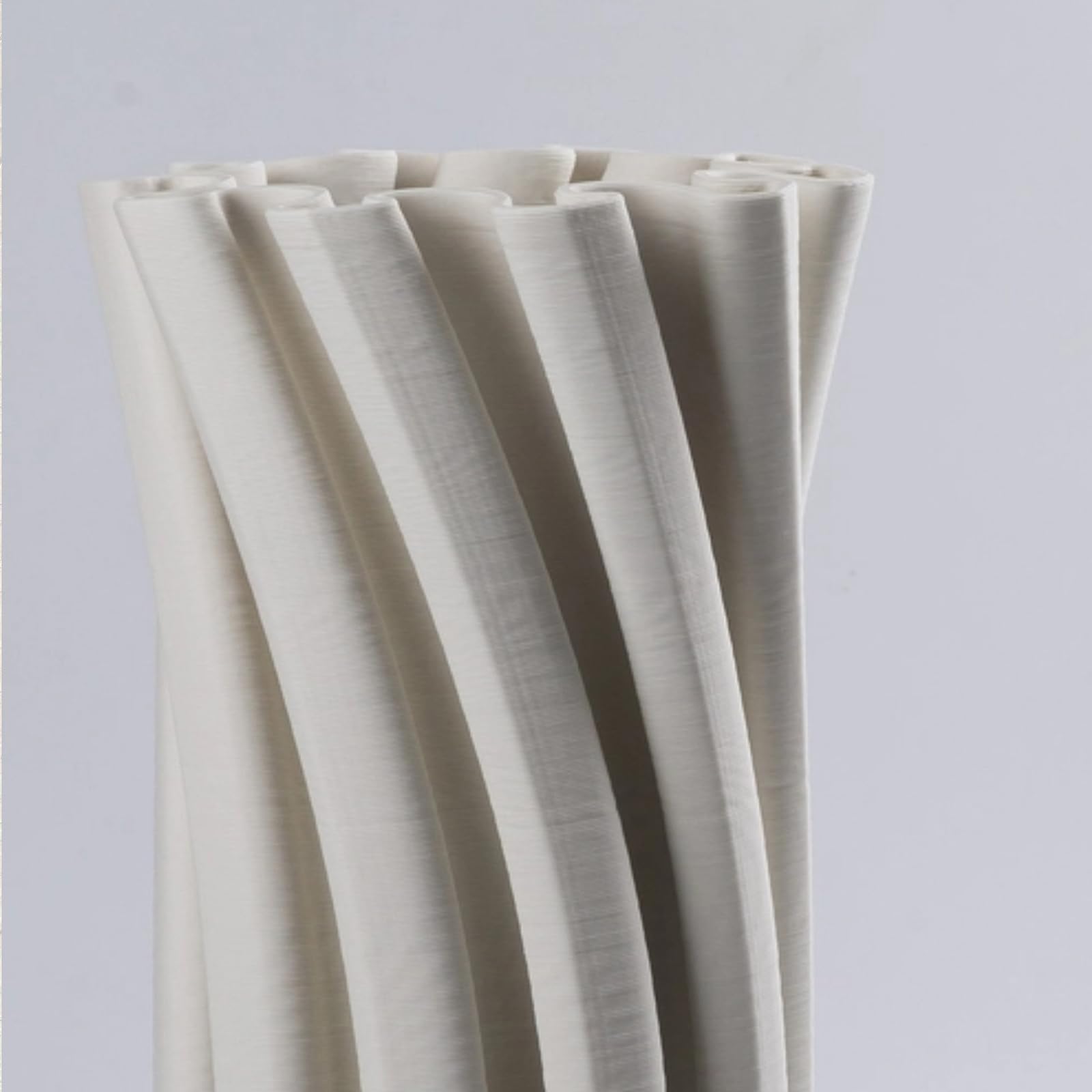 Biały ceramiczny wazon 3D spiralny wazon na kwiaty Nowoczesny mały wazon do domu Stół do salonu Biuro na farmie (biały),White