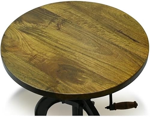 Miniatura 2 de Regan - Mesa decorativa con manivela ajustable en roble de cosecha/industrial