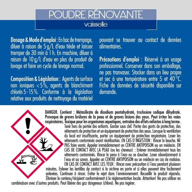 Poudre rénovante vaisselle 5 kg