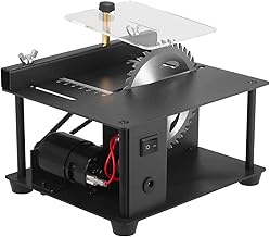 Domary Serra de mesa multifuncional mini cortador de serra de mesa máquina de corte elétrica com lâmina de serra rebolo velocidade ajustável 35mm profundidade de corte para corte de acrílico de plástico de madeira