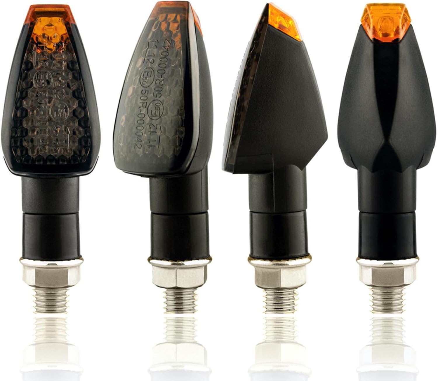 4pcs Motorcycle Turn Signals Lights Indicators,Universal Amber 14 LED Mini Stalk Arrow Front Rear Motorbike Blinkers Accessories for Dirt Bike,Scooter (Somke) 4pcs Motorcycle Turn Signals Lights Indicators,Universal Amber 14 LED Mini Stalk Arrow Front Rear Motorbike Blinkers Accessories for Dirt Bike,Scooter (Somke)