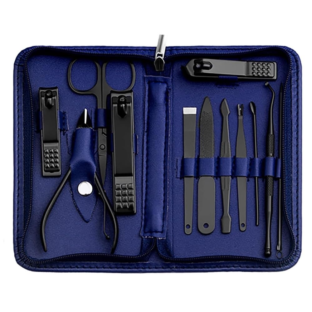 Cortaúñas, Kit de manicura y pedicura de 12 Piezas con Estuche de Viaje, Juego de cortaúñas para Mujer.
