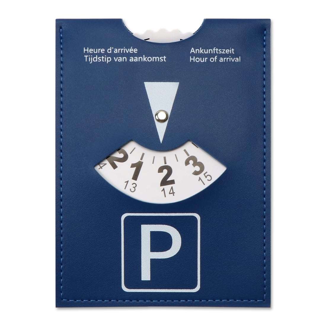 HUKUMA Maxi Parkscheibe Auto Aus Weichem Kunstleder Soft-Touch, 15 x 11 cm - Aus Leder Gemäß StVO Für PKW, LKW, Wohnmobile, Blau
