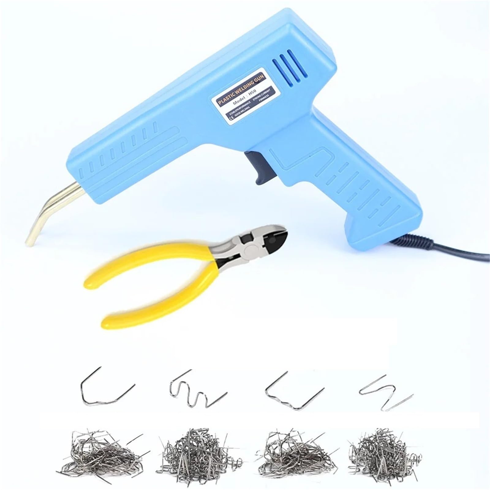 clous de soudage Kit d'agrafeuses à souder pour plastique 50 W, pistolet de soudage pour, kit chaud 200/1000 pièces(200Pcs With Box)