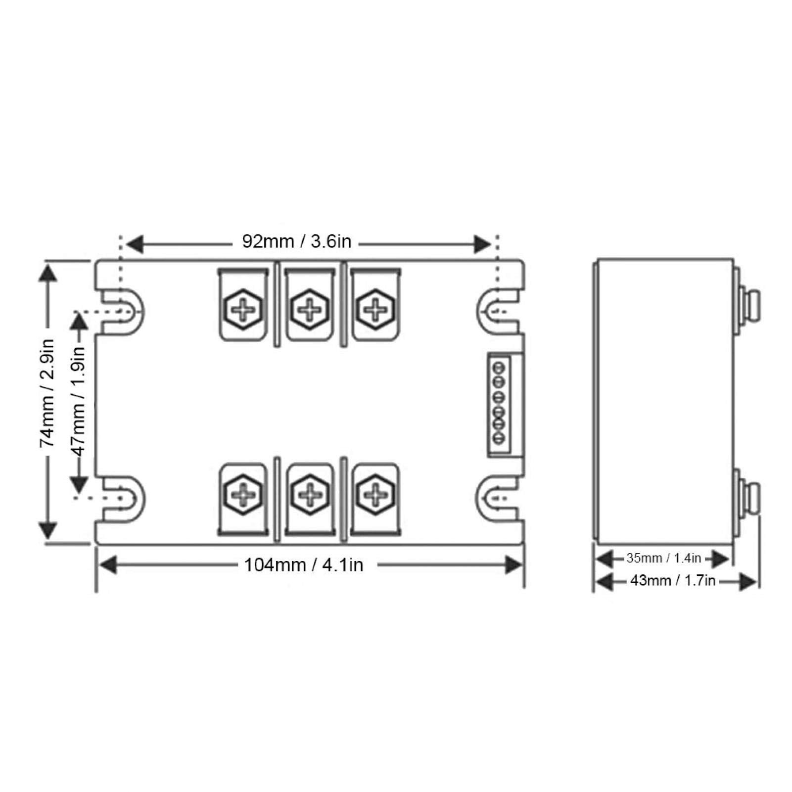 SSR-40WA-R Regolatore Elettrico Soft Start Monofase Bifas, 1,5 Kw Scheda Di Avviamento Modulo Ottico Con Fondo in Alluminio Module Controllore Starter Industriale Accessorio Controllo Motore Bifase