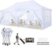 Vista 12 de COBIZI 10x10 Gazebos desplegables en oferta 11x11 Tienda de campaña con toldo fácil de montar al aire libre, Gazebo impermeable portátil