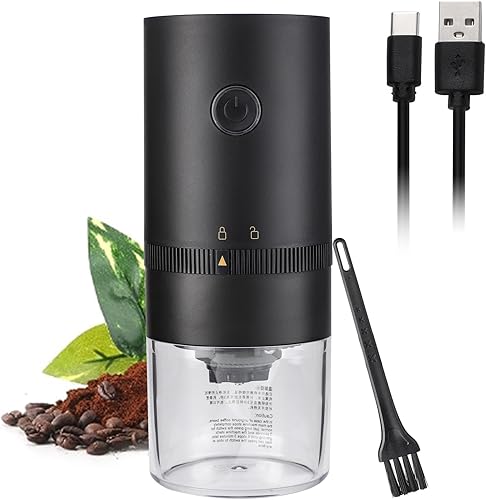 Molinillo de café portátil pequeño Molinillo de granos de café eléctrico con múltiples ajustes de molienda para prensa francesa, infusión fría,