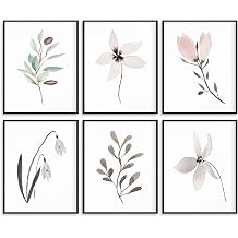 Botanical Prints for Wall Decor Poster 11x14 Canvas Prints Unframed Set of 6, Boho Wall Art Prints Plant Floral Minimalist Wall Art