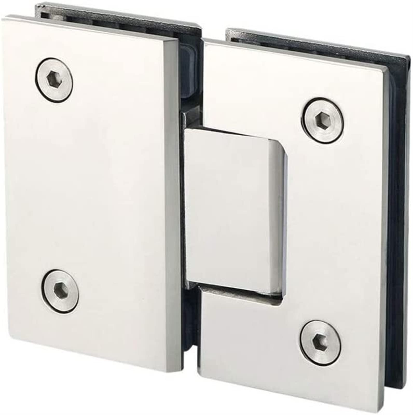 Oricalchasm One Color Stainless Steel Folding Butt Hinges, Door Hinge 180 Degree Glass Door Cabinet Showcase Cabinet Clip Glass Shower Door Hinge