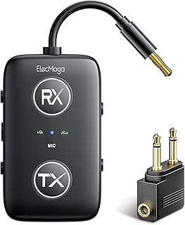 Bluetooth 5.4 Transmitter and Receiver, ElecMoga 2-in-1 Wireless Aux Bluetooth Adapter, Dual Connection, Low Latency, 3.5mm Jack Audio Transmitter for TV, Airplane, Car, Headphone, Speaker, Gym