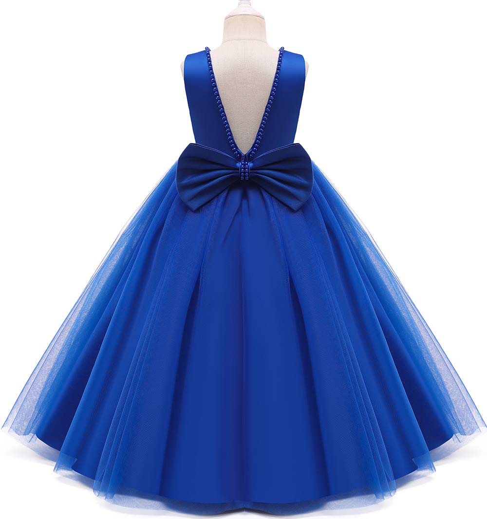 Jup'Elle Mädchenkleid mit Rüschen aus Spitze für Party, Hochzeit, Blumenmädchen, Camille, 4 Jahre, Camille Blue, 4 Jahre