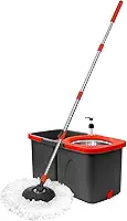 Mop Giratorio Duo - dois baldes separados - Vermelho e Cinza - Powermaid