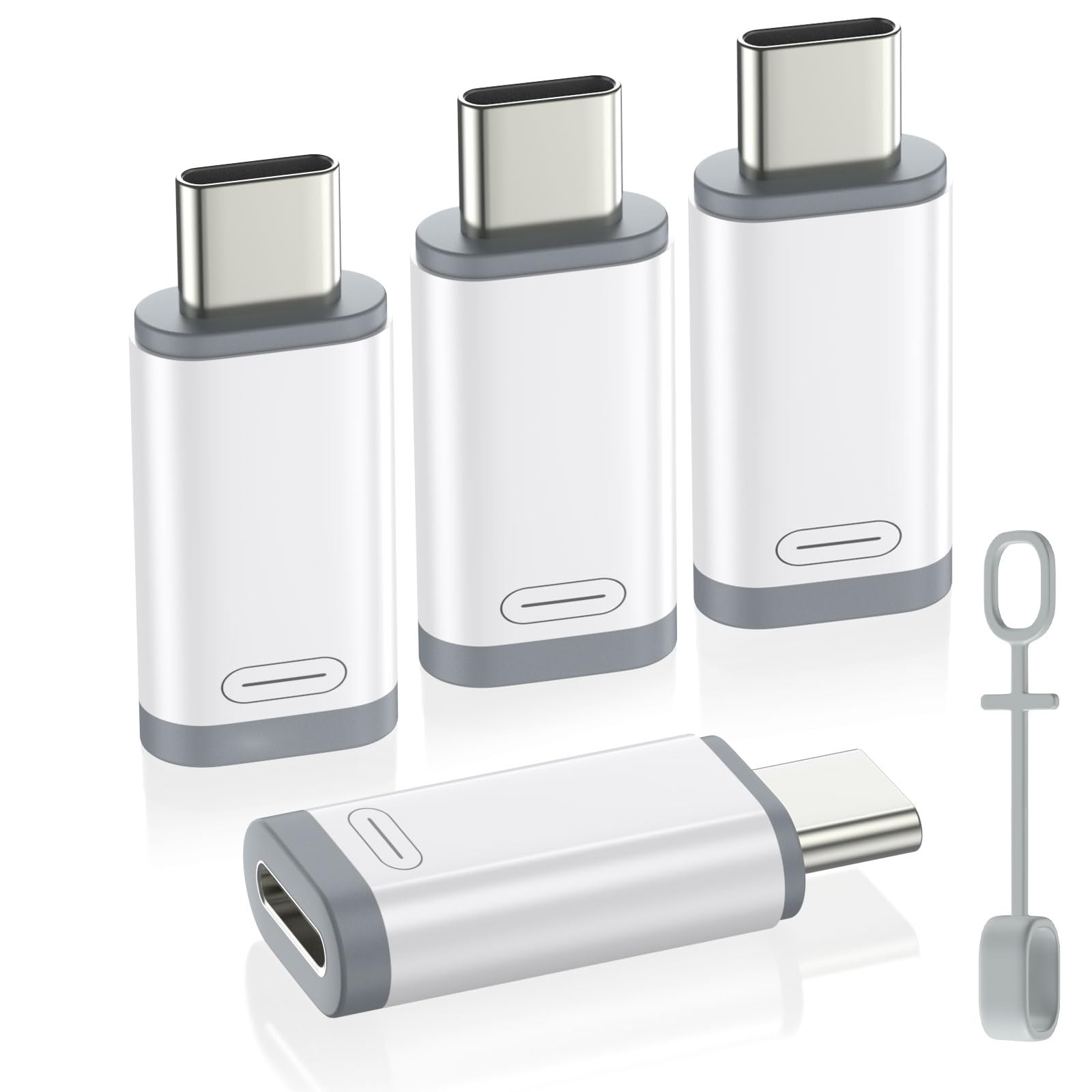 MoKo Lightning to USB C Adapter 4 Pack for iPhone 17 Air 16 16e 15 Pro Max Plus, iPad, Galaxy - NOT for Earphones/Microphone/Flash Drive/iPencil, USB-C to Lightning Adapter ONLY for Charging/Data Sync