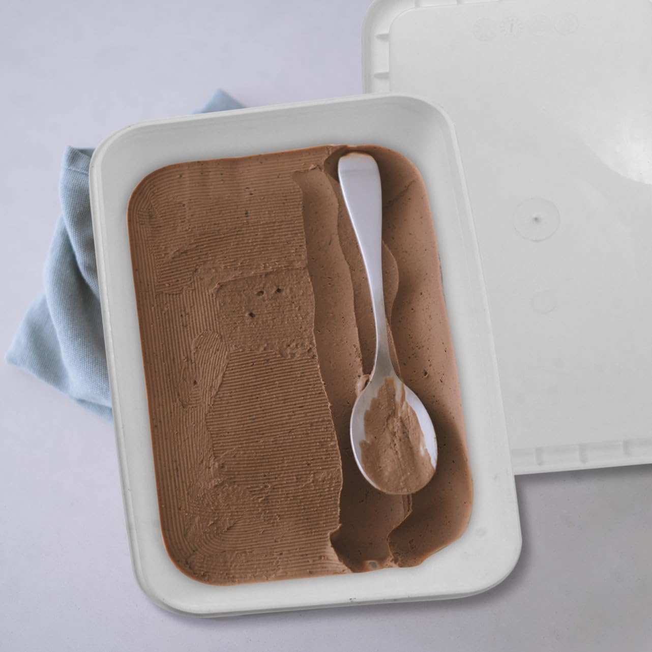 Ciieeo Contenitori Ermetici Chiusura Sicura 3 Litri per Gelato Set 2 Pezzi in Plastico Bianco Adatti per Congelatore per Conservazione Dessert e Uso Domestico