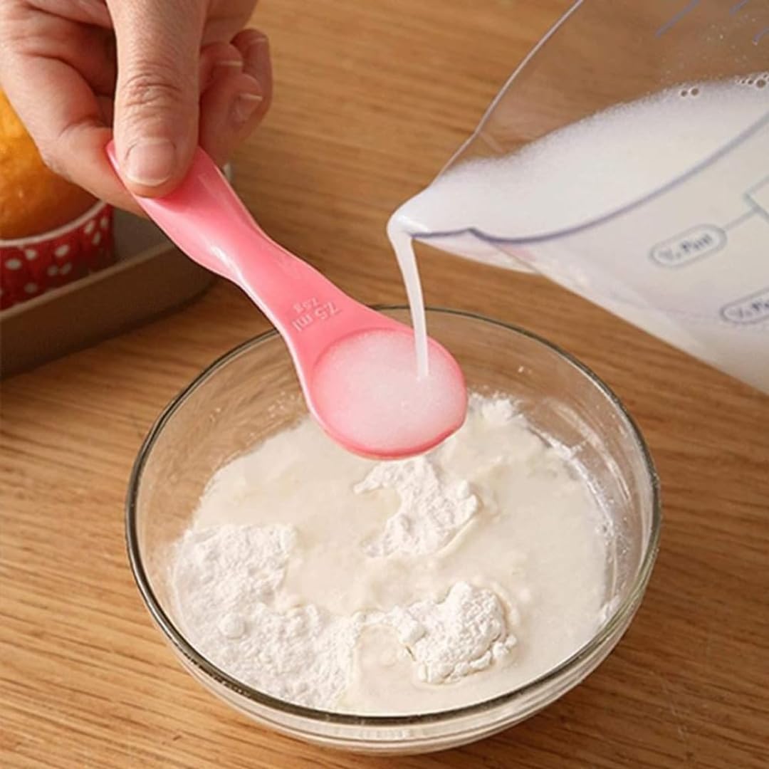 PARENCE Cuillères Doseuses Plastique Colorées 1-15 ml/g Mesure Cuisine Pâtisserie Anneau Accroche