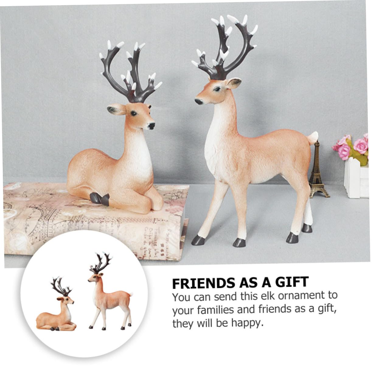 TOPBATHY Elchfiguren aus Kunstharz Tischdeko Elch Tier-Ornament Dekoration für Zuhause Geschenkidee für Freunde