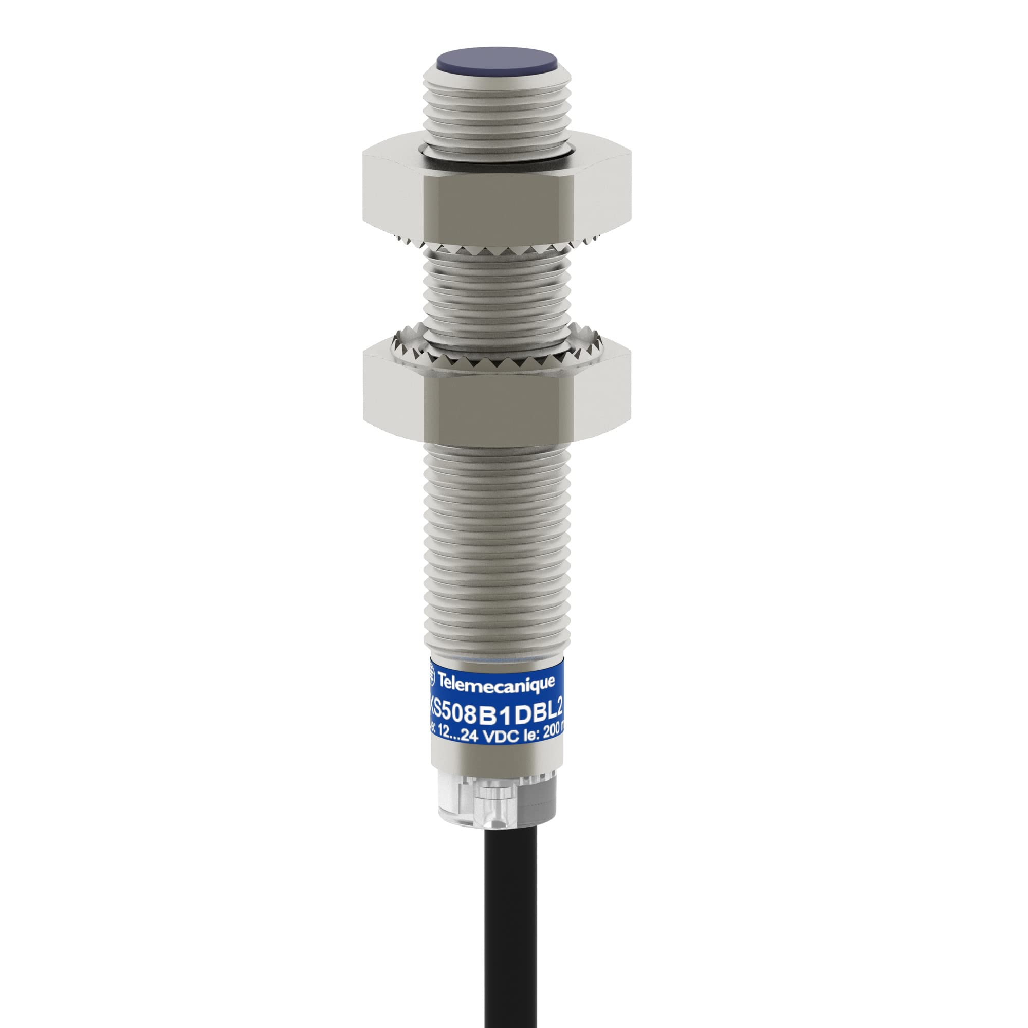 Schneider XS508B1PAL2 XS5 indukcyjny przełącznik zbliżeniowy M8, L33 mm, Edels, Sn 1,5 mm, 12-24 V DC, kabel, 2 m