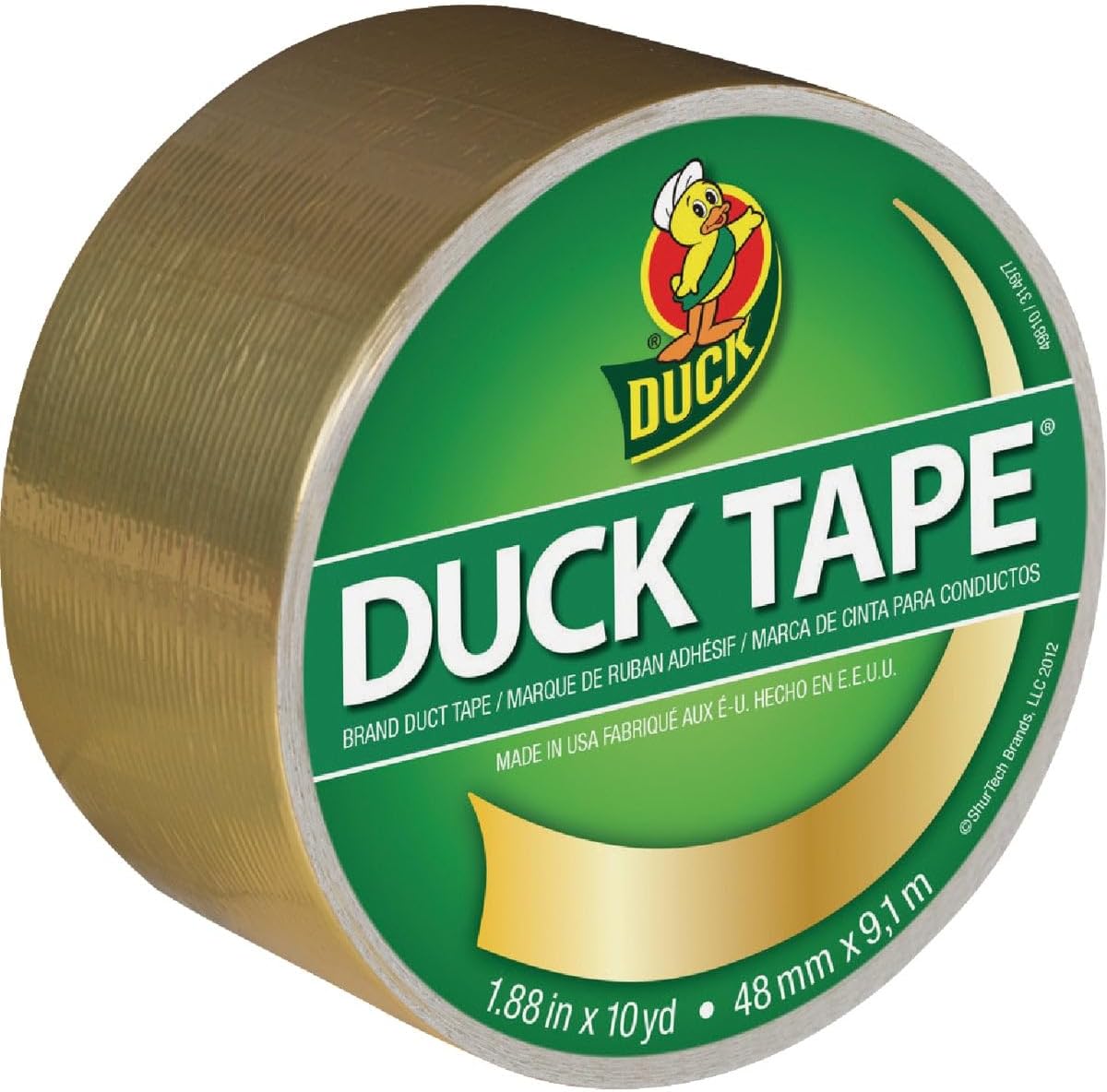 SHURTECH Brands 240127 1.88 by 10YD Duct Tape, Gold Arts