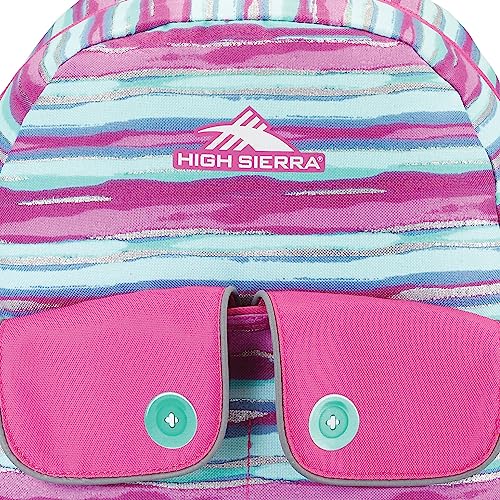 High Sierra Chiqui School Backpack with Tablet Sleeve + 2 Water Bottle Pockets, 18L, Watercolor Stripes4