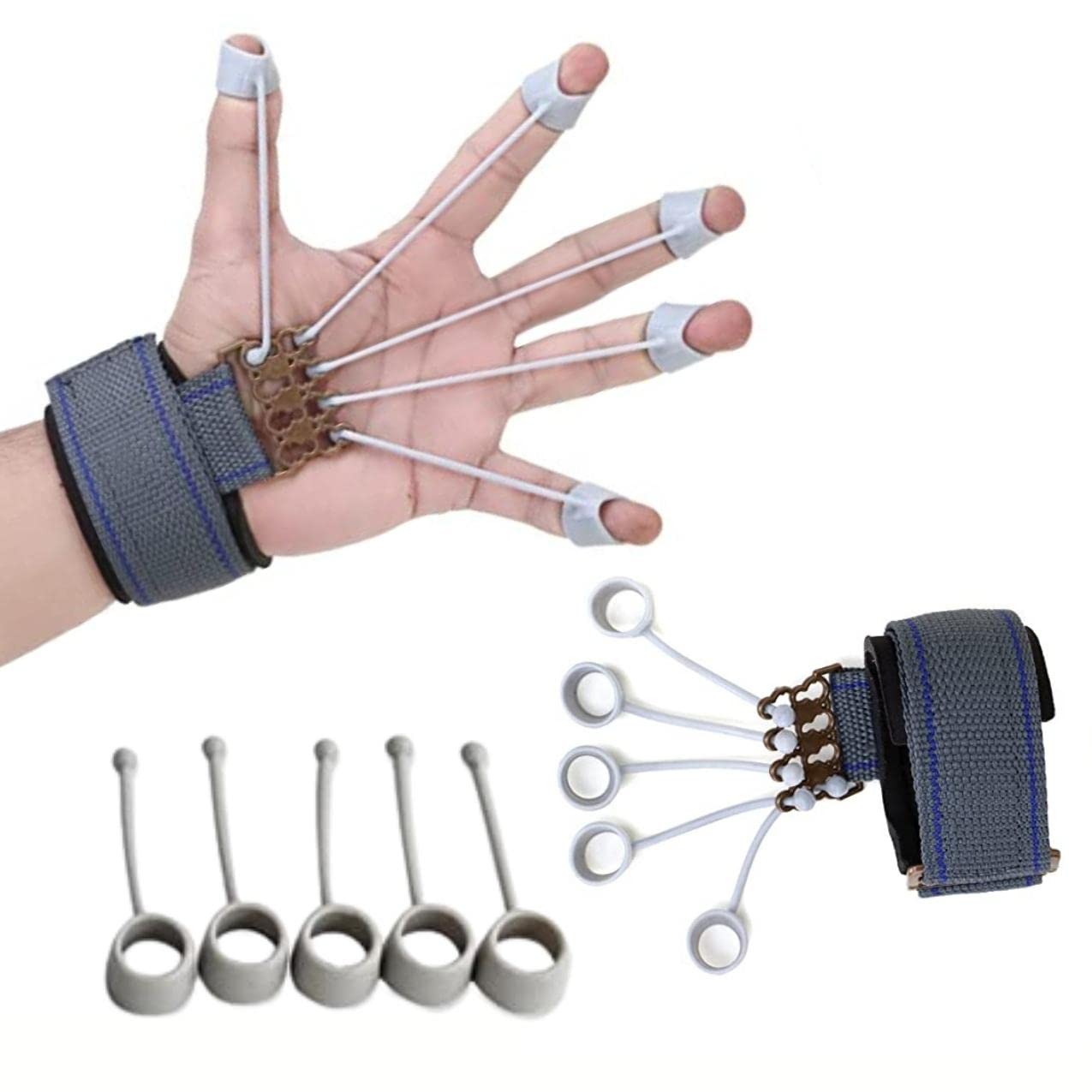 Xyno Finger Gripper Strength Trainer – Silicone Hand Exerciser for Finger Flexion & Extension | Yoga Resistance Bands Grip Strengthener | Finger Force Training Device for Musicians, Athletes & Rehabilitation