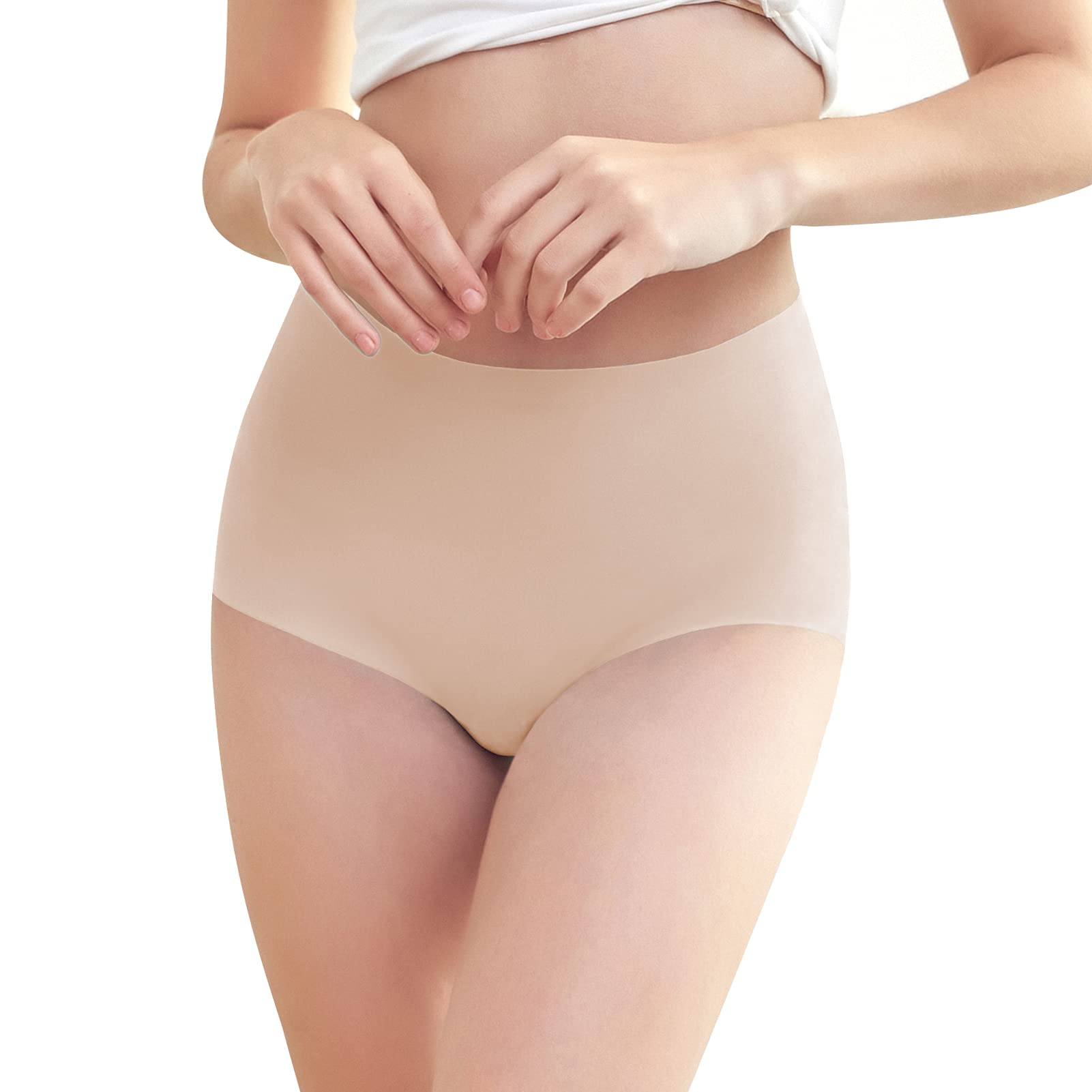 FallSweet No Show Slip mit hoher Taille Unterwäsche für Damen Seamless Panties, 5er Pack
