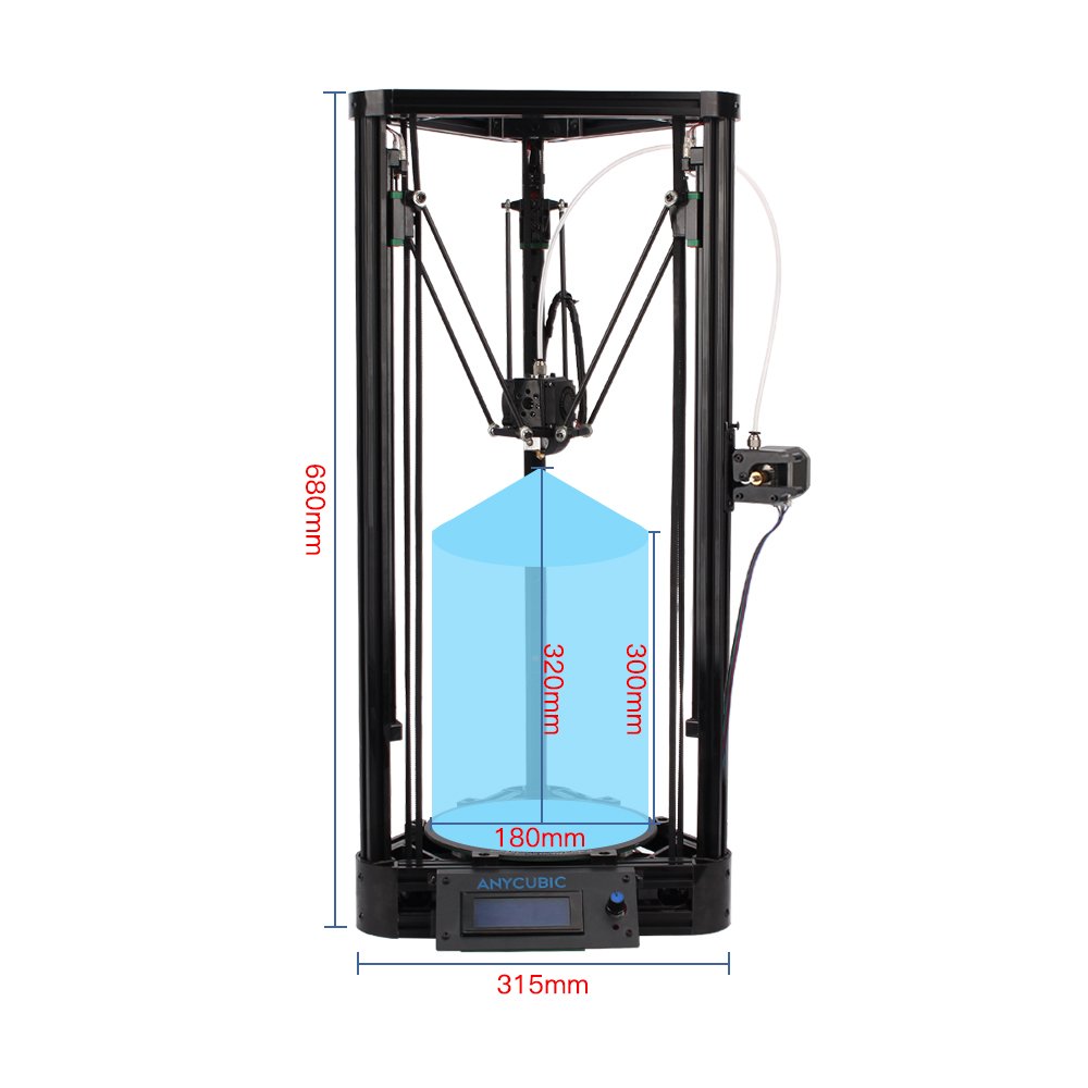 Anycubic Linear Version Unassemble Delta Rostock 3D Printer Kit Large Print Size with Heatbed and Power Supply