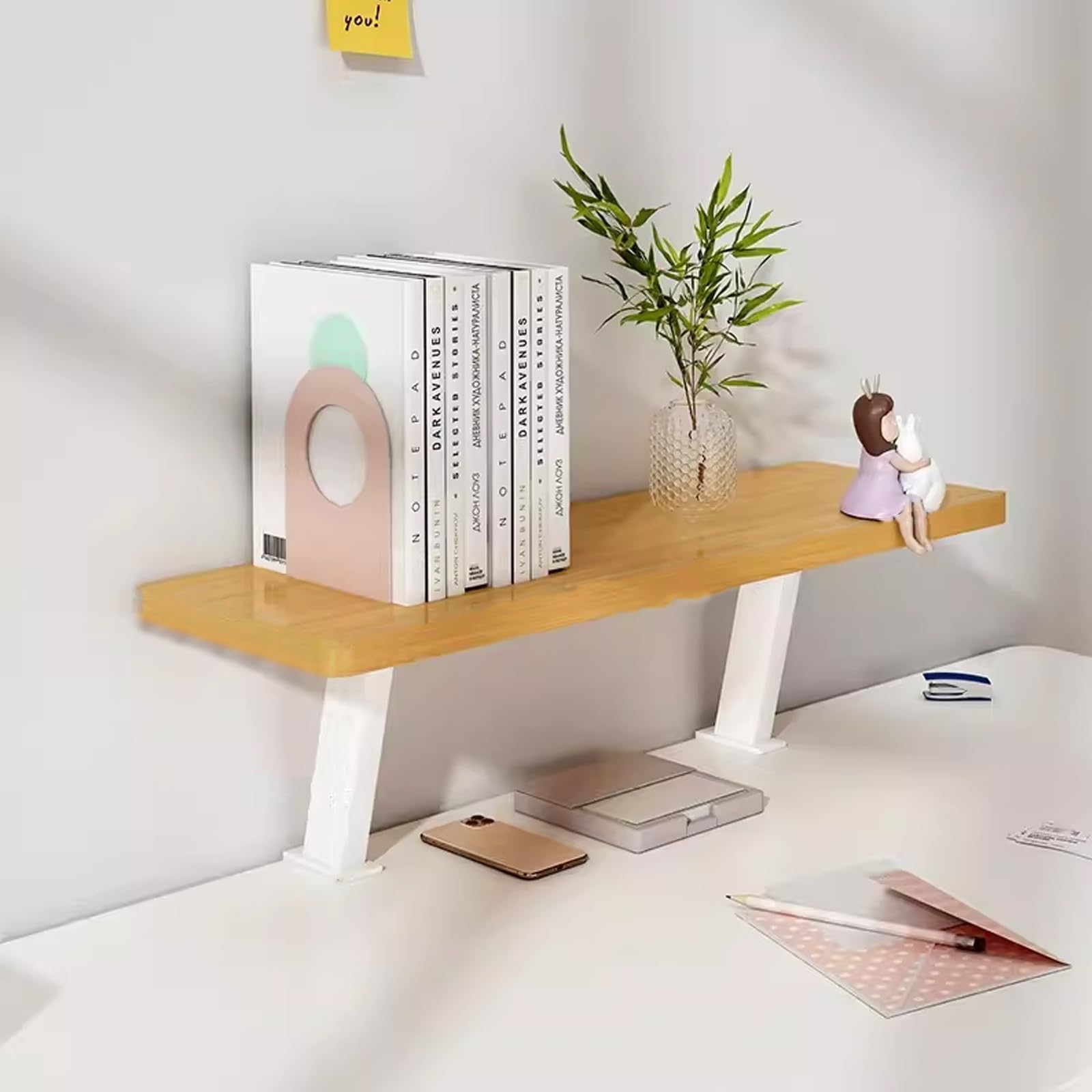 Amazon.com: DYUNCZ 4-Tier Walnut Clamp-On Desk Organizer Shelf