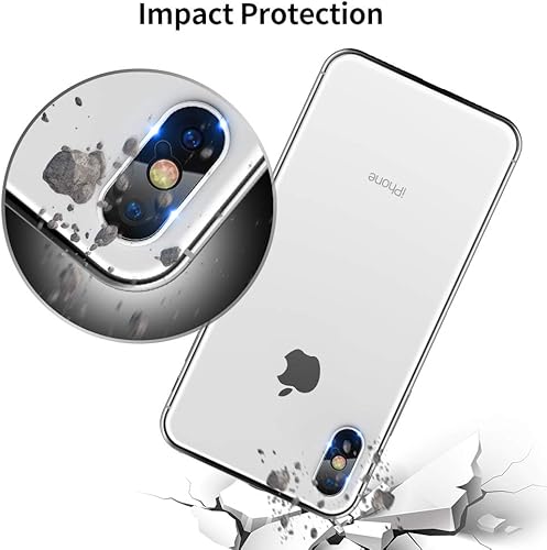 Miniatura 2 de Tensea [Paquete de 4] Protector de lente de cámara trasera para Apple iPhone Xs Max, Xs y X, protector de pantalla de vidrio templado, antiarañazos,